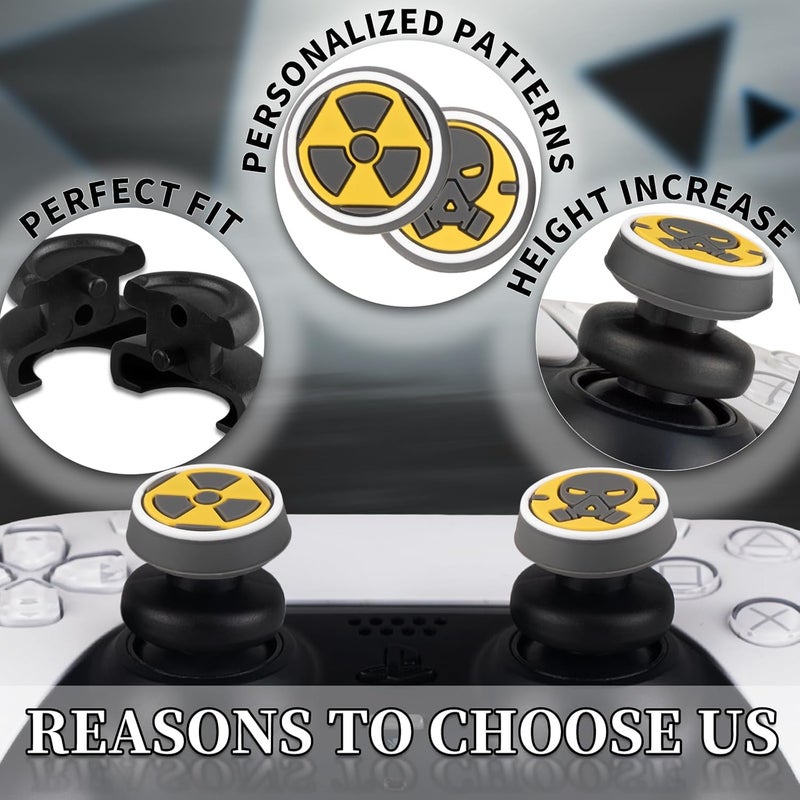 PlayRealm NO Falling Off Thumbstick Extender x 2 & Thumb Grip x 4 for PS5 & PS4 Controller (Fallout) - Image 4